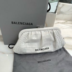 Balenciaga White Clutch/Crossbody Bag